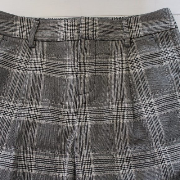 Banana Republic Pleated High Waist Grey Plaid Trousers - Picture 1 of 10